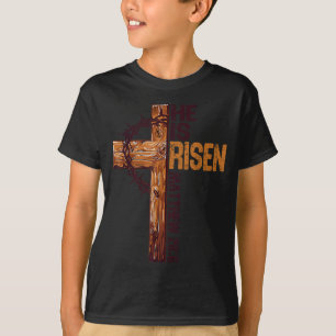 T-shirt Il Est Ressuscité Croix Chrétienne Jésus Verset Bi