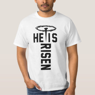 T-shirt Il Est Ressuscité Croix Jésus Foi Chrétienne Pâque