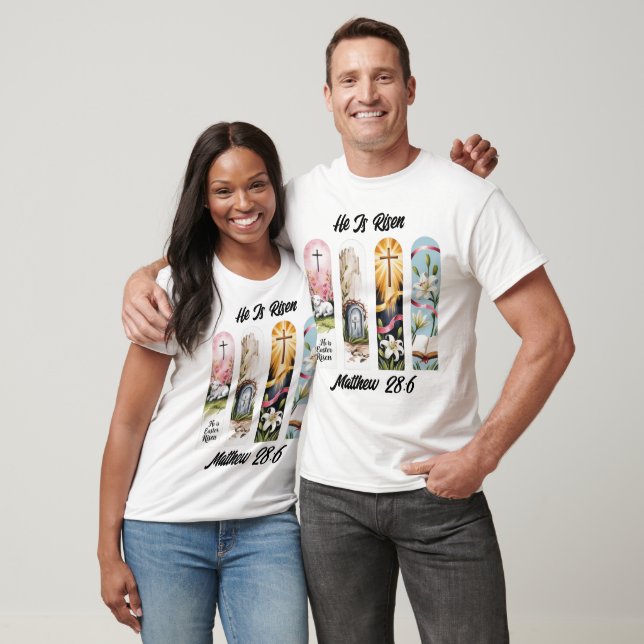 T-shirt Il Est Ressuscité Doves De Pâques (Unisexe)