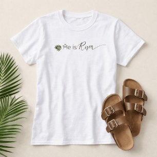 T-shirt Il est Ressuscité Feuille de Palmier  3 Croix Mini
