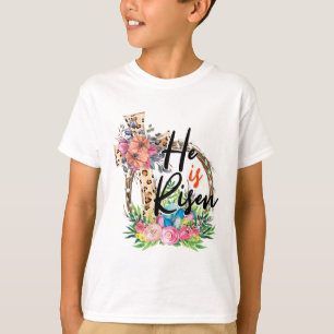 T-shirt Il Est Ressuscité Jésus Chrétien Joyuses Pâques Fe