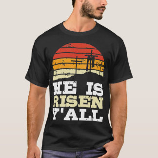 T-shirt Il Est Ressuscité Jésus Joyeux Croix de Pâques Chr