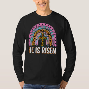 T-shirt Il est ressuscité Leopard Arc-en-ciel Christian Jé