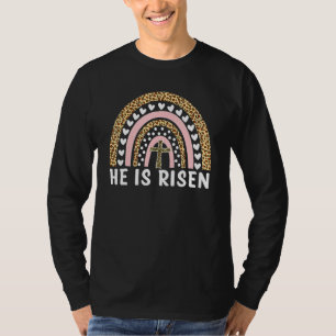 T-shirt Il est ressuscité Leopard Arc-en-ciel Christian Jé