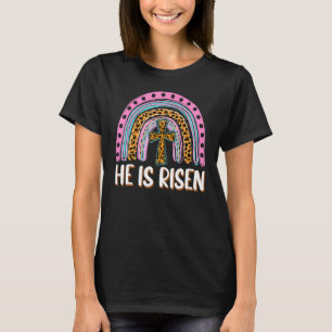 T-shirt Il est ressuscité Leopard Arc-en-ciel Christian Jé