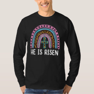 T-shirt Il est ressuscité Leopard Arc-en-ciel Christian Jé