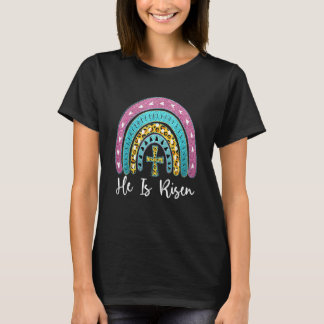 T-shirt Il est ressuscité Leopard Arc-en-ciel Christian Jé