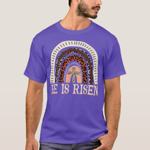 T-shirt Il est ressuscité Leopard Arc-en-ciel Christian Jé