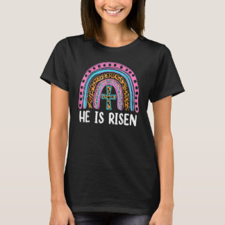 T-shirt Il est ressuscité Leopard Arc-en-ciel Christian Jé