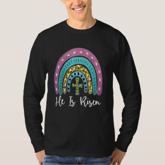 T-shirt Il est ressuscité Leopard Arc-en-ciel Christian Jé