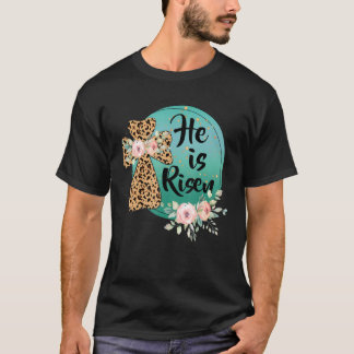 T-shirt Il est ressuscité Leopard Arc-en-ciel Christian Jé