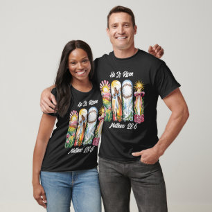 T-shirt Il est ressuscité Pâques Lys noir