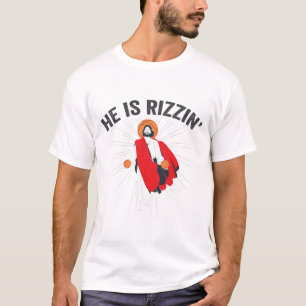 T-shirt Il est Rizzin Funny GenZ Basketball dimanche de Pâ