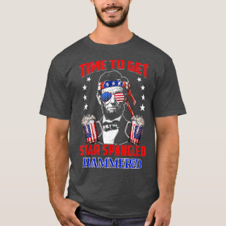 T-shirt Il Est Temps D'Obtenir La Bière Américaine Étoffée