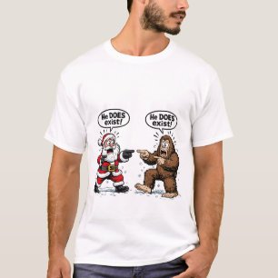 T-shirt Il existe vraiment! Santa & Bigfoot