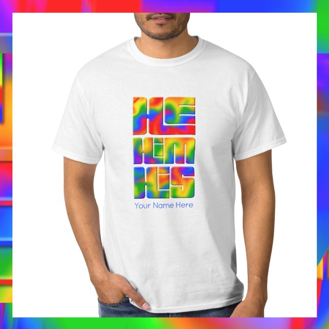 T-shirt Il Lui Ses Pronononounes Rainbow Tie Dye (Créateur téléchargé)