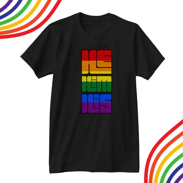T-shirt Il Lui Ses Pronounounounounours Fierté Design Arc- (Créateur téléchargé)