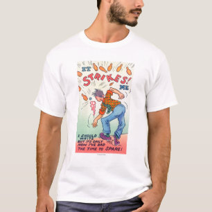 T-shirt Il me frappe, bowling d'homme de bande dessinée