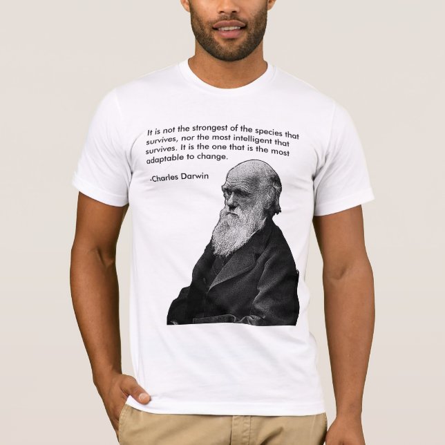 T-shirt Il n'est pas le plus fort…. - Charles Darwin (Devant)