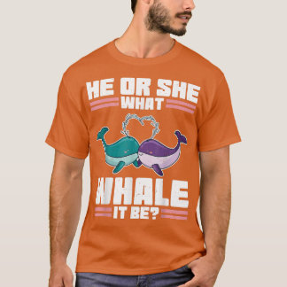 T-shirt Il Ou Elle Révèle Le Genre Baleine Baby shower Pun