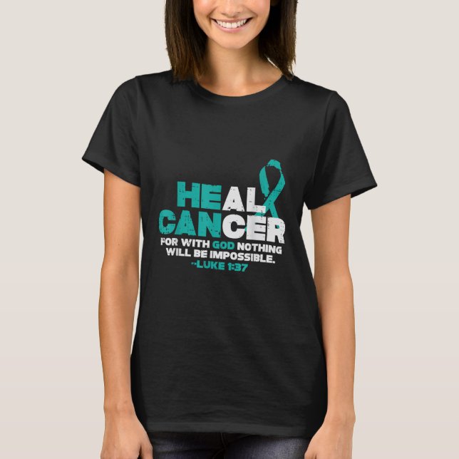 T-shirt Il peut guérir le cancer Dieu Conscience du cancer (Devant)