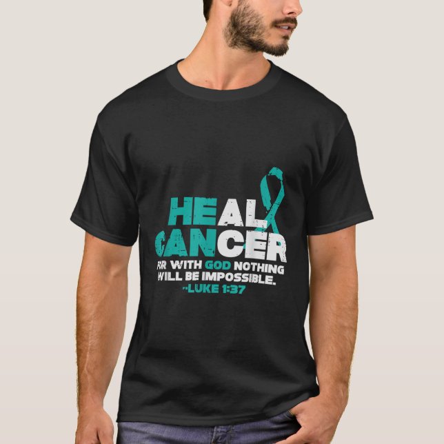 T-shirt Il peut guérir le cancer Dieu Conscience du cancer (Devant)