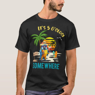 T-shirt Il Se Trouve Quelque Part Parrot Coucher De Soleil