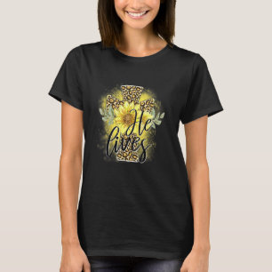 T-shirt Il Vit Pâques Religieux Jésus Croix Tournesol Le