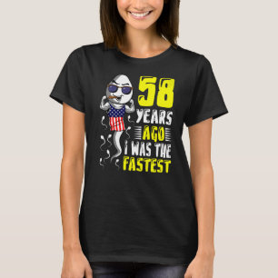 T-shirt Il Y A 58 Ans, J'Étais Le 58e Anniversaire Le Plus