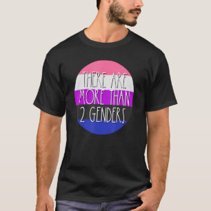 T-shirt Il Y A Plus De 2 Hommes Genderfluide Drapeau Omn