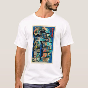 T-shirt Île de Catalina, la Californie - grande lettre