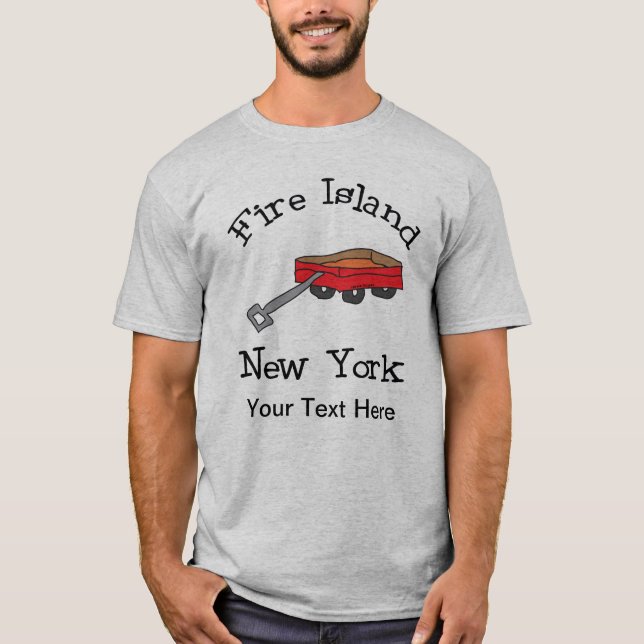 T-shirt Ile de feu de Wagon rouge personnalisée (Devant)