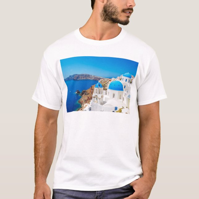 T-shirt Île de Santorini - caldeira, Grèce (Devant)