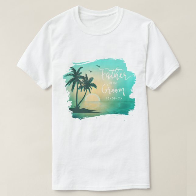 T-shirt Île tropicale Père de la chambre Turquoise ID581 (Design devant)