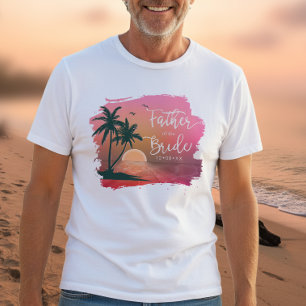 T-shirt Île tropicale Père de la mariée rose ID581