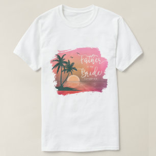 T-shirt Île tropicale Père de la mariée rose ID581
