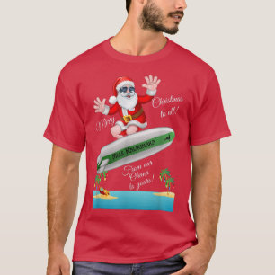 T-shirt Île tropicale Sandy Beach Surf Père Noël Christma