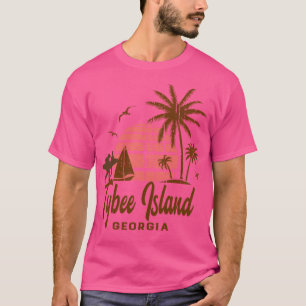 T-shirt Île Tybee Géorgie Balnéaire Vintage coucher de sol
