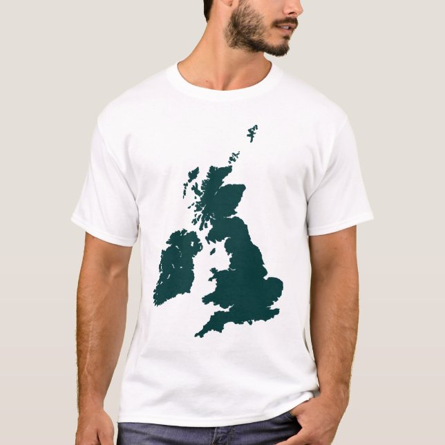 T-shirt Îles britanniques en vert foncé (Devant)