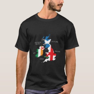 T-shirt Îles Britanniques Mer Irlande Écosse Pays de Galle