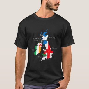 T-shirt Îles Britanniques Mer Irlande Écosse Pays de Galle