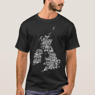 T-shirt Îles britanniques typographiques
