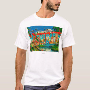 T-shirt Îles de San Juan, lettre de WashingtonLarge