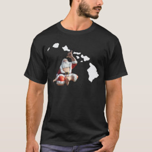 T-shirt Îles et père noël d'Hawaï