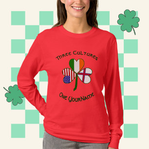 T-shirt Îles Féroé Trèfle Personnalisé Américain Irlandais