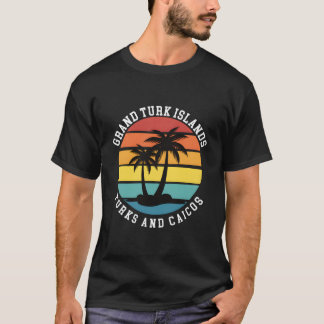 T-shirt Îles Grand Turk Turks et Caicos Palmiers