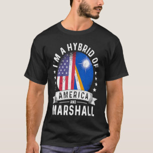 T-shirt Îles Marshall Patriot Américain Grosse Drapeau Hum