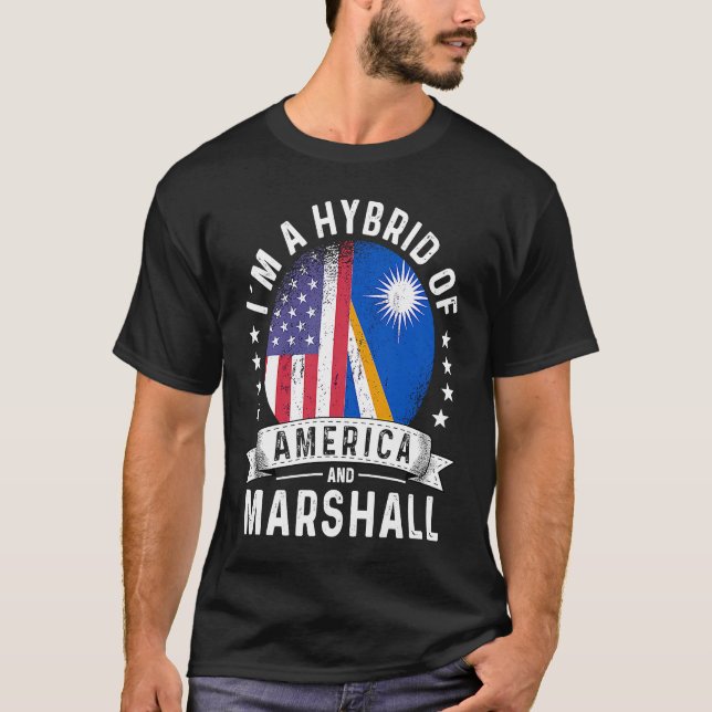 T-shirt Îles Marshall Patriot Américain Grosse Drapeau Hum (Devant)