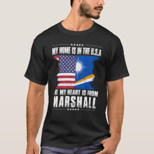 T-shirt Îles Marshall Patriot Américain Grosse Maison Coeu