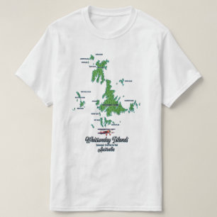 T-shirt Îles Whitsunday Australie affiche de carte